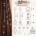 ☆ 32-Piece Star Braid Cuffs & Loc Jewelry Set