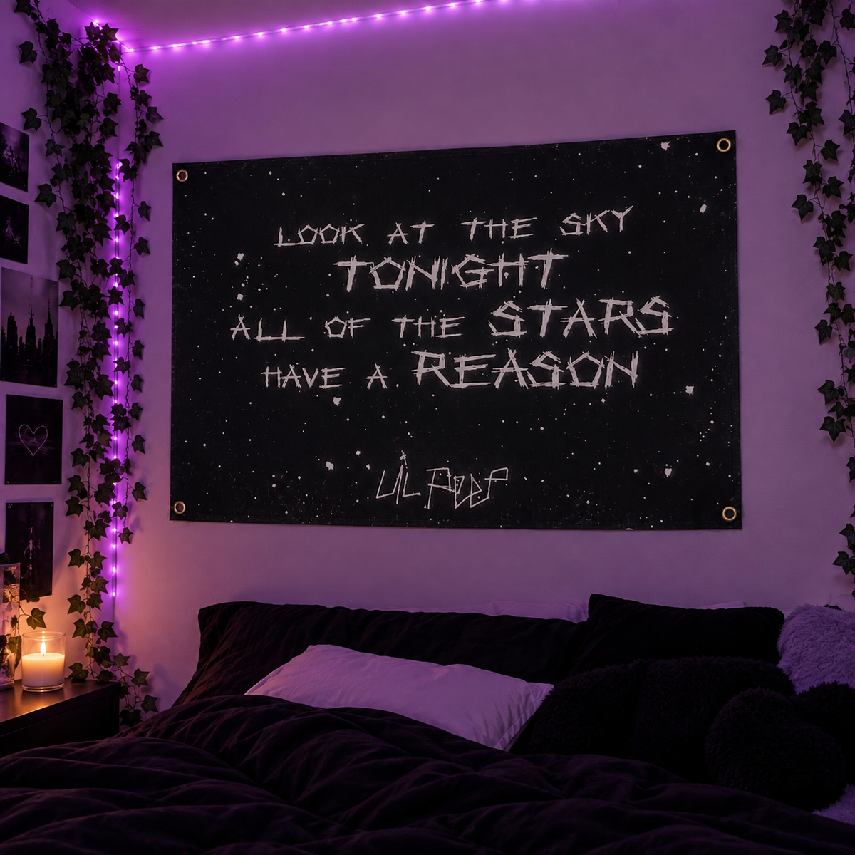 ☾ Lil Peep 'Look at the Sky Tonight' Wall Flag