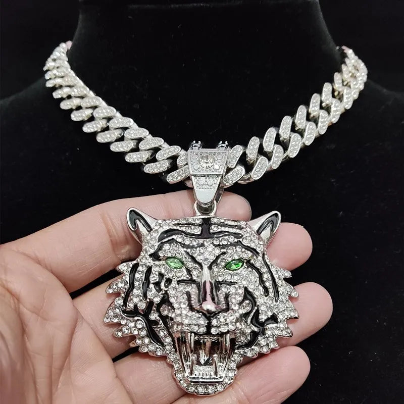 ☆ Rhinestone Tiger Pendant & Chain Options