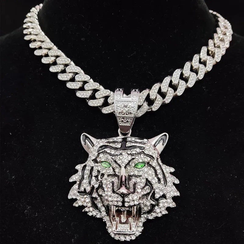 ☆ Rhinestone Tiger Pendant & Chain Options