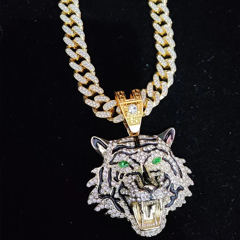 ☆ Rhinestone Tiger Pendant & Chain Options