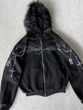 ☥ Gothic Cross Hooded Top