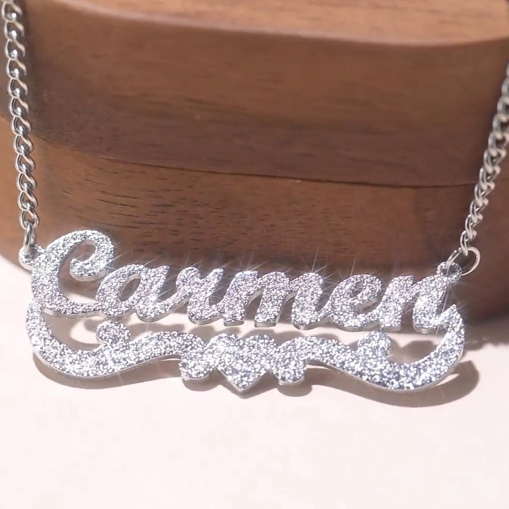 ☆ Custom Name Sparkle Necklace