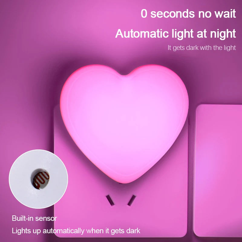 💡 Heart LED Light-Sensor Night Light