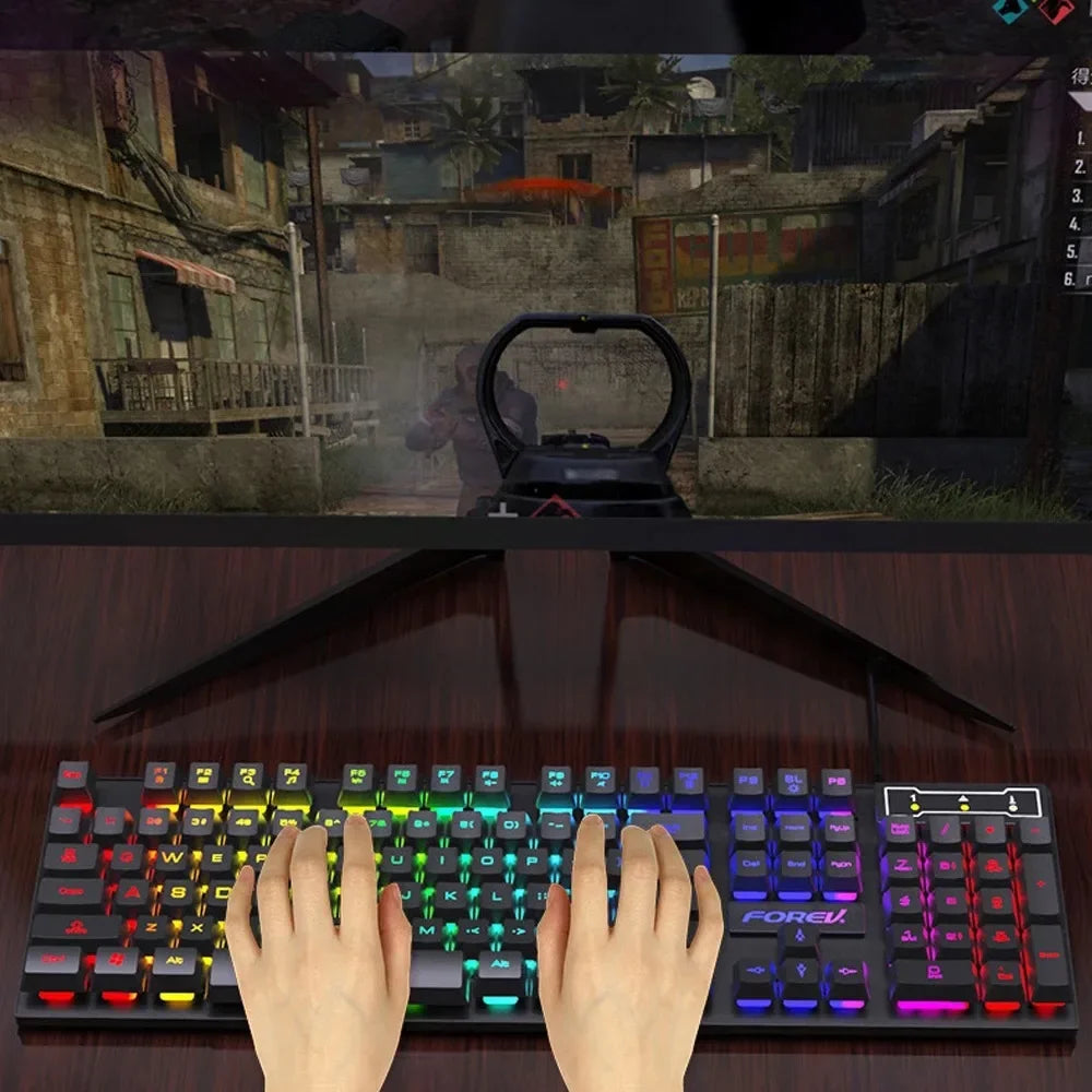 ⚡ Backlit USB Gaming Keyboard & Mouse