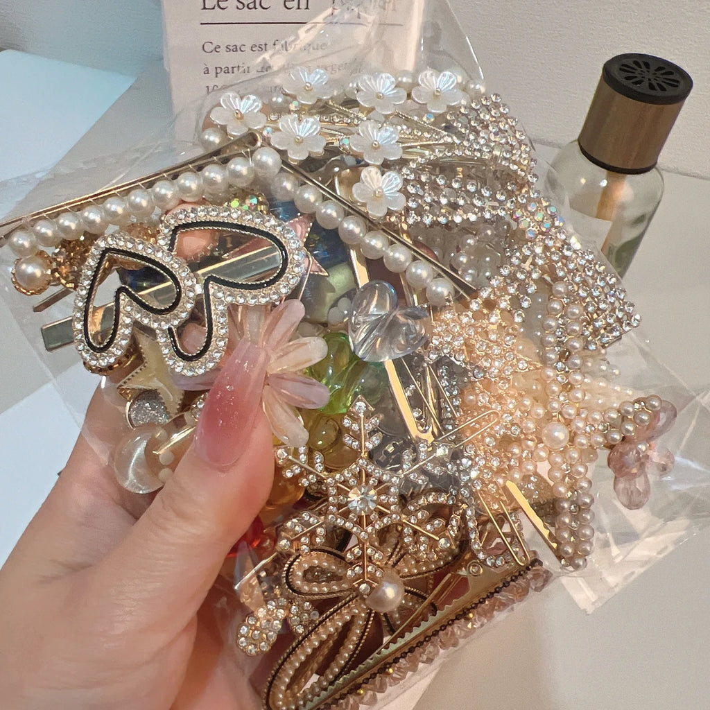 ✧ Pearl Bow Hair Clip Set