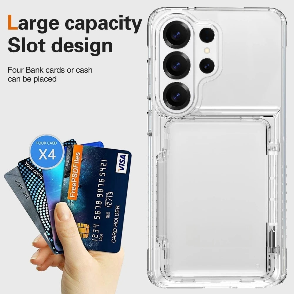 ♡ Clear Samsung Wallet Case with Card Holder