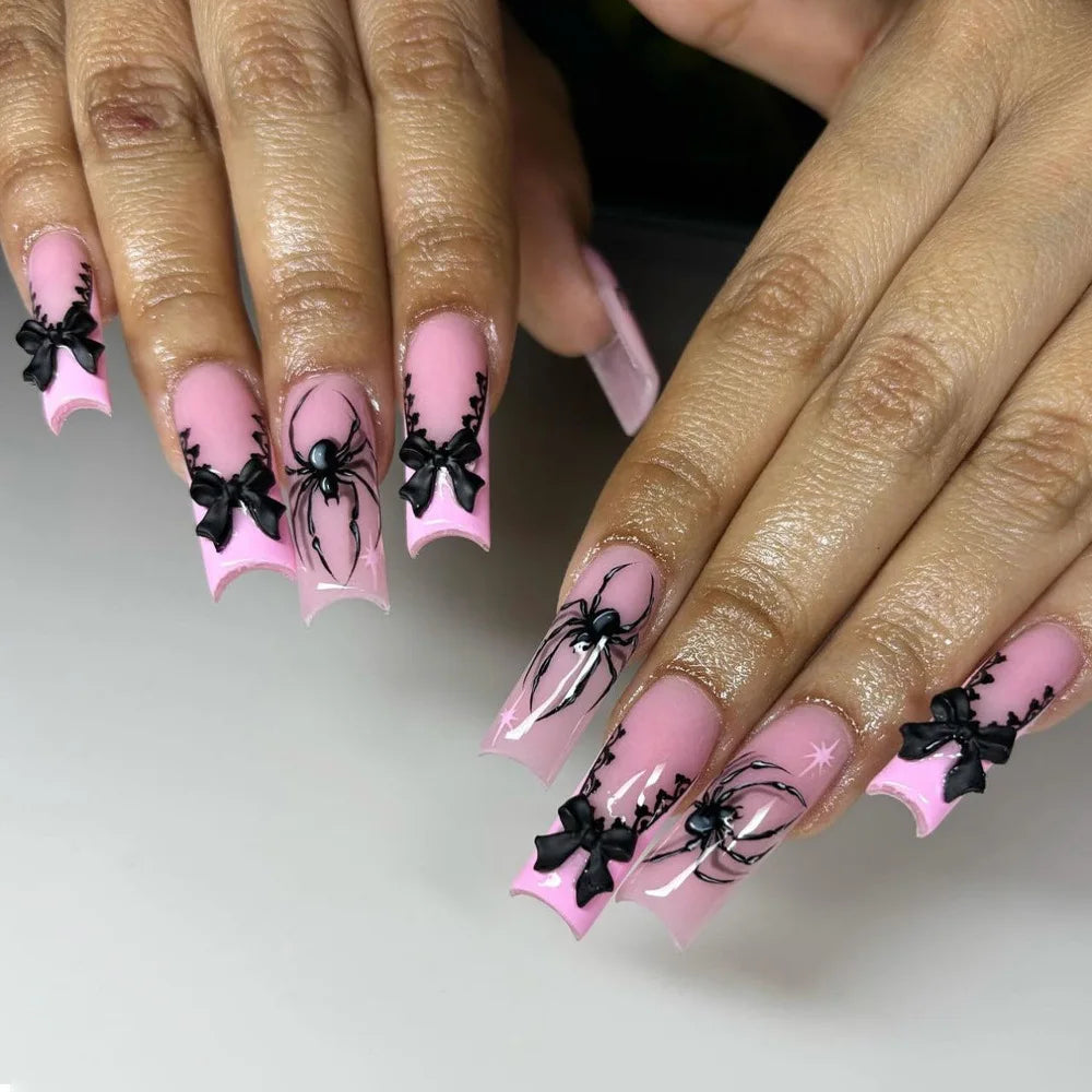 ♡ Glitter & Gothic Press-On Nails · 24 Pieces