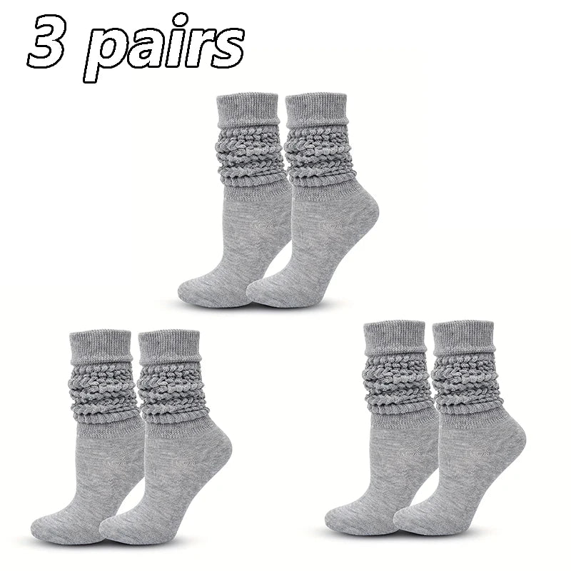🧦 3-Pair Mid-Calf Cotton Socks