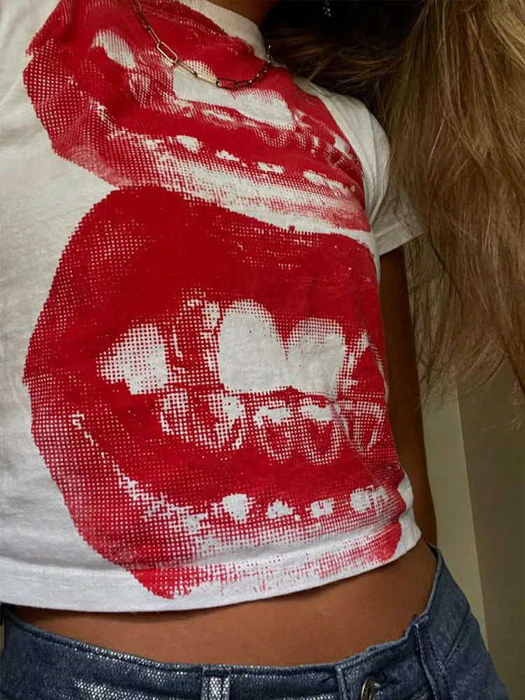♡ Y2K Gothic Baby Tee