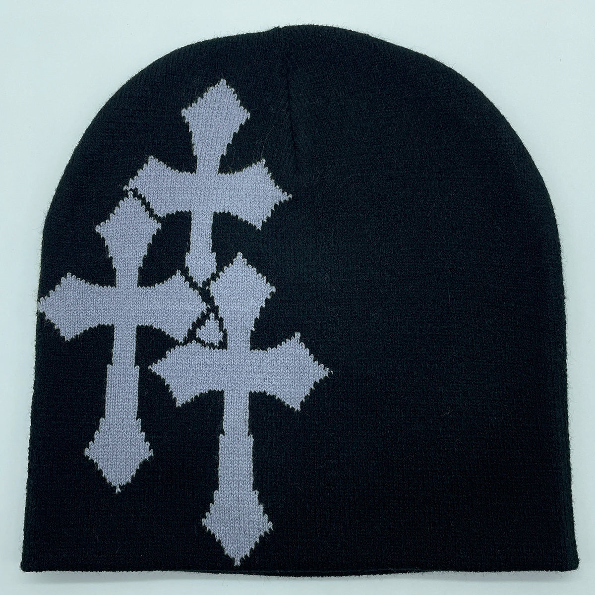 ✟ Crucifix Jacquard Knit Beanie