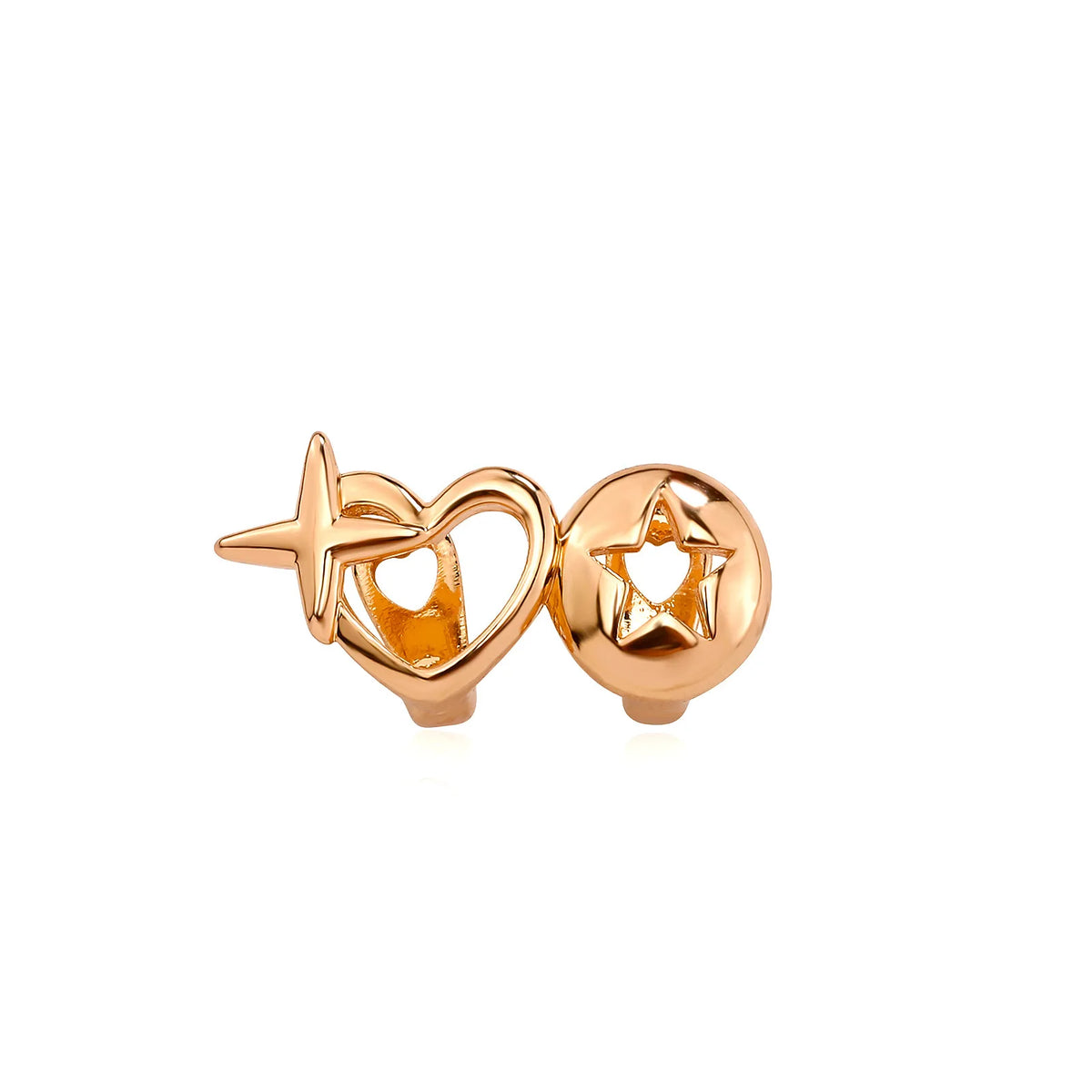 ♡ Silver-Tone Hollow Heart Tooth Caps
