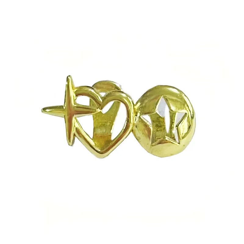 ♡ Silver-Tone Hollow Heart Tooth Caps