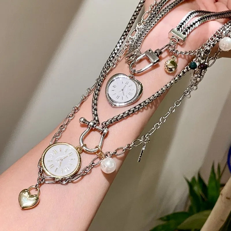 ♡ Three-Piece Layered Heart Necklace Set