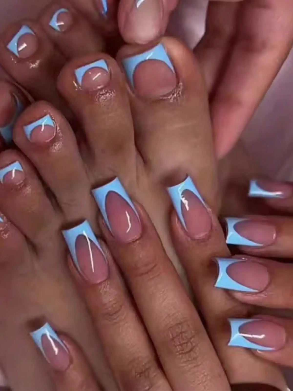 ♡ French-Style Finger & Toe Press-On Nails · 48 Pieces