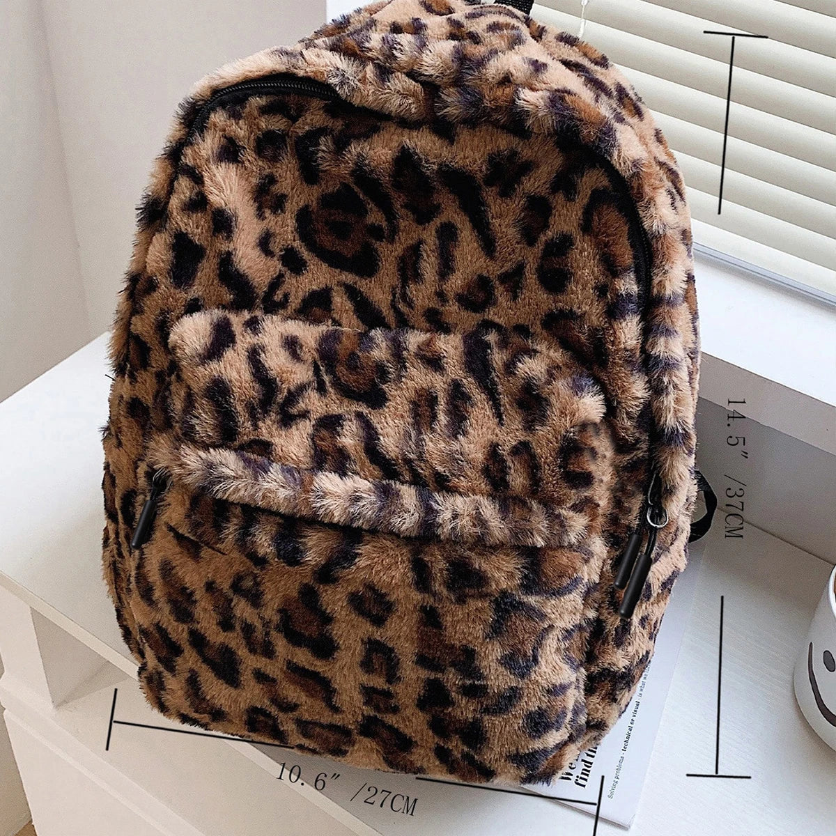 🐆 Leopard Plush Backpack