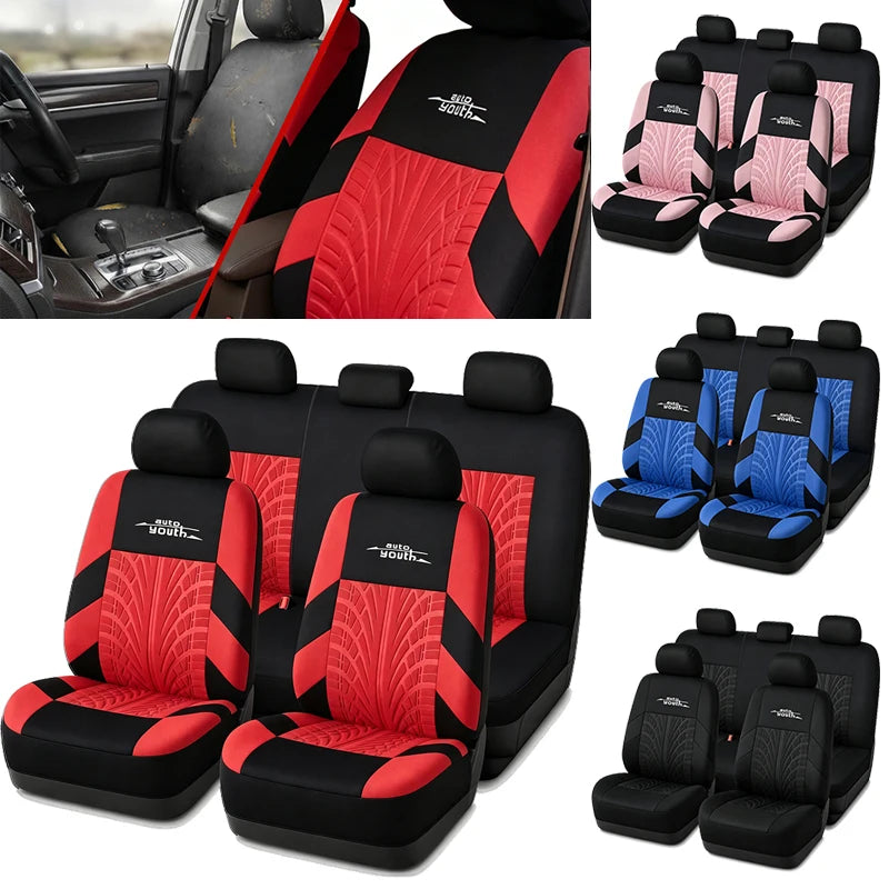 🛞 AUTOYOUTH Embroidered Car Seat Covers – Universal Full Set