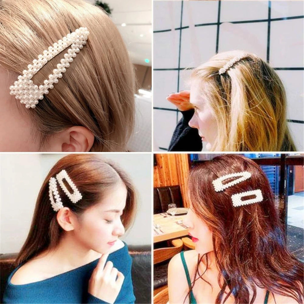 ✧ Pearl Bow Hair Clip Set