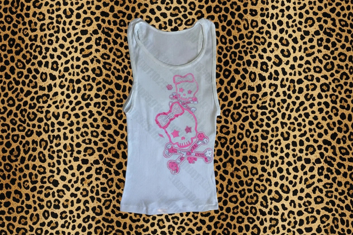 ☠ Skeleton Y2K Corset Crop Top