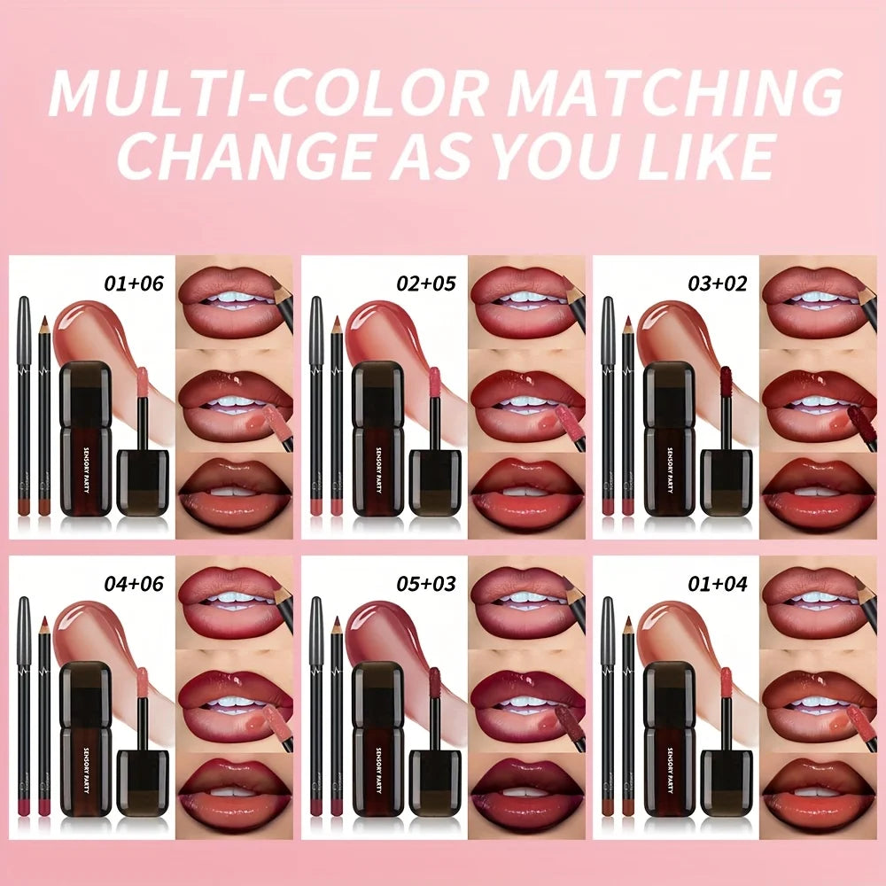 🌈 Gradient Lip Liner & Gloss Set