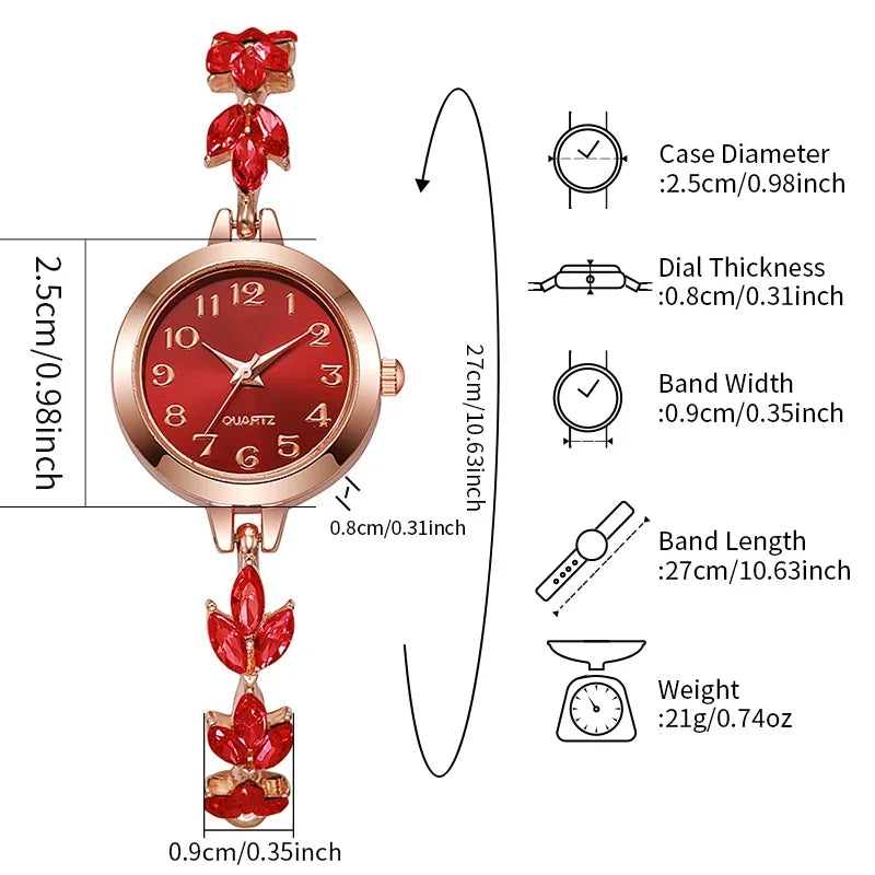 ♡ Rhinestone Bracelet Quartz Watch