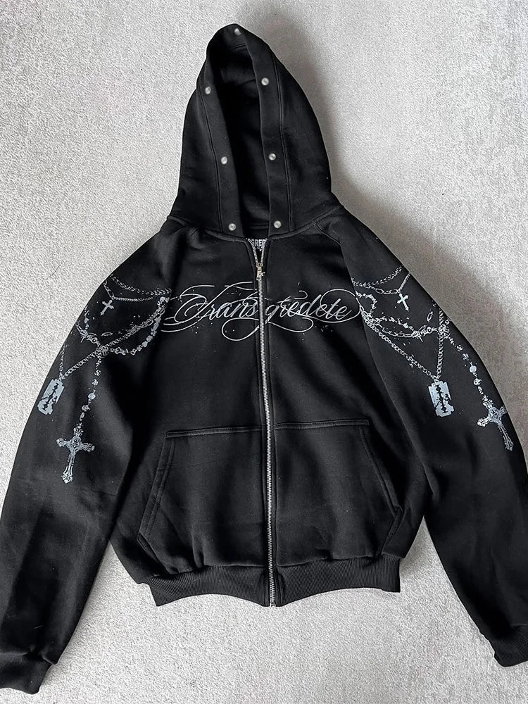 ☥ Gothic Cross Hooded Top
