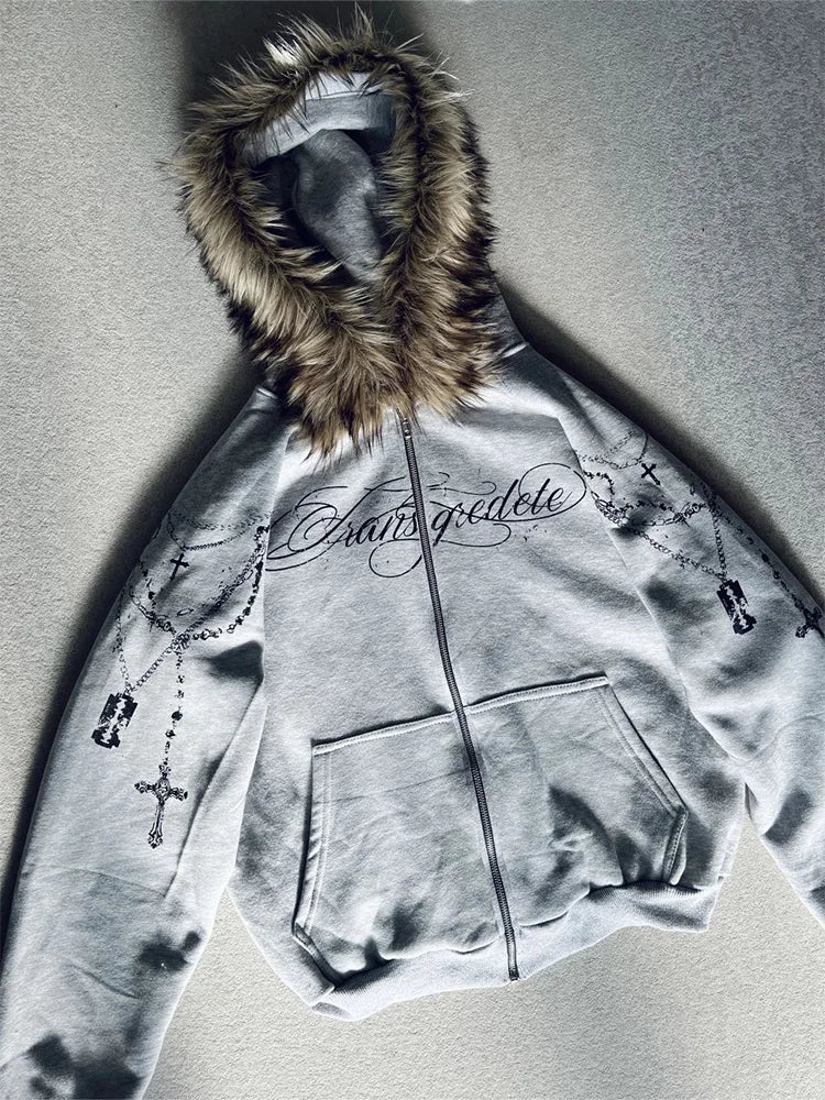 ☥ Gothic Cross Hooded Top