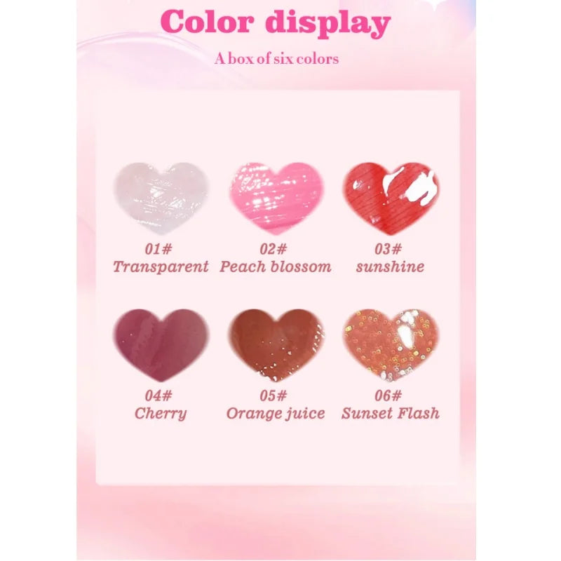 💄 6-Piece Glass Mirror Lip Gloss Set