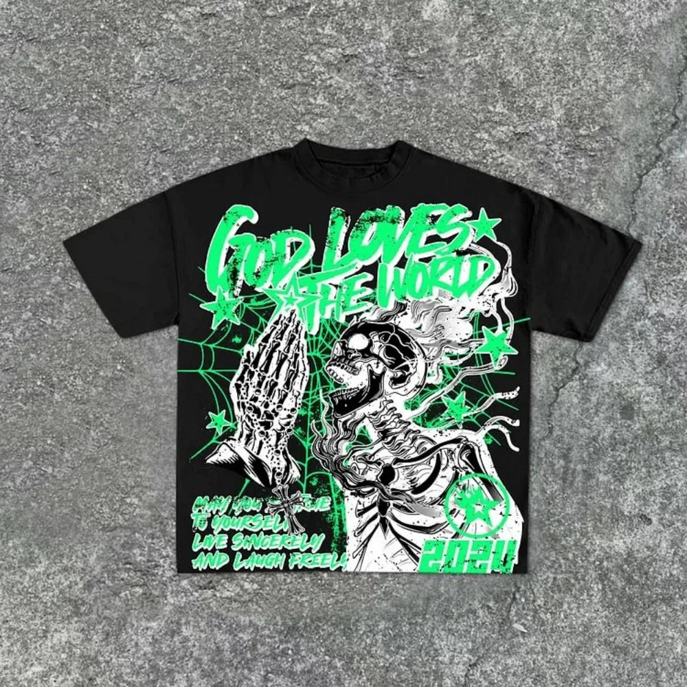 ☠ Men's Skull-Print Summer Tee