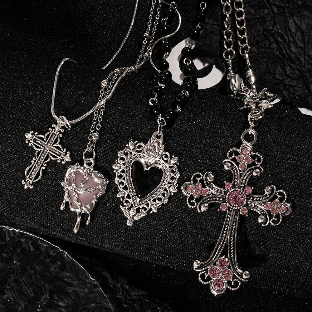 ✝ Rhinestone Cross Pendant Necklace
