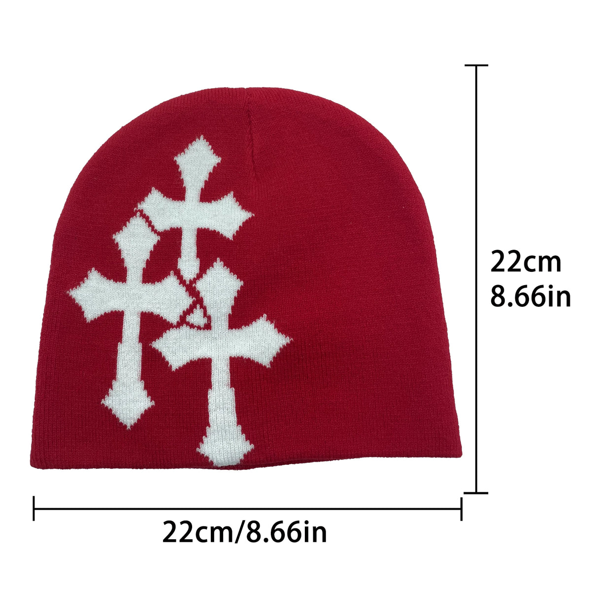 ✟ Crucifix Jacquard Knit Beanie