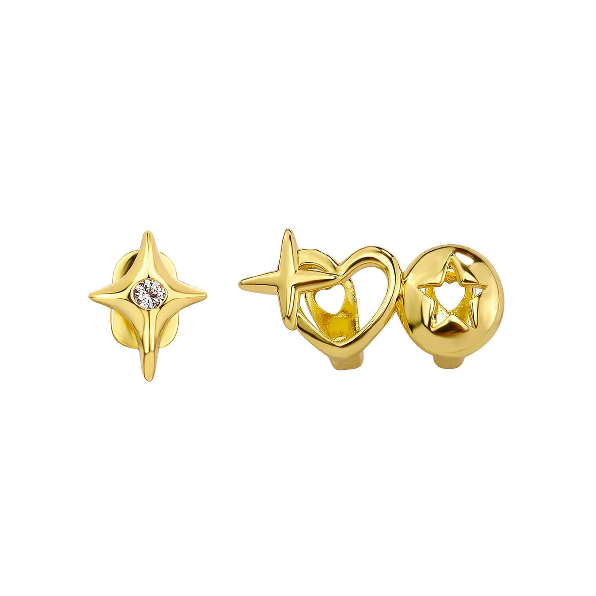 ♡ Silver-Tone Hollow Heart Tooth Caps