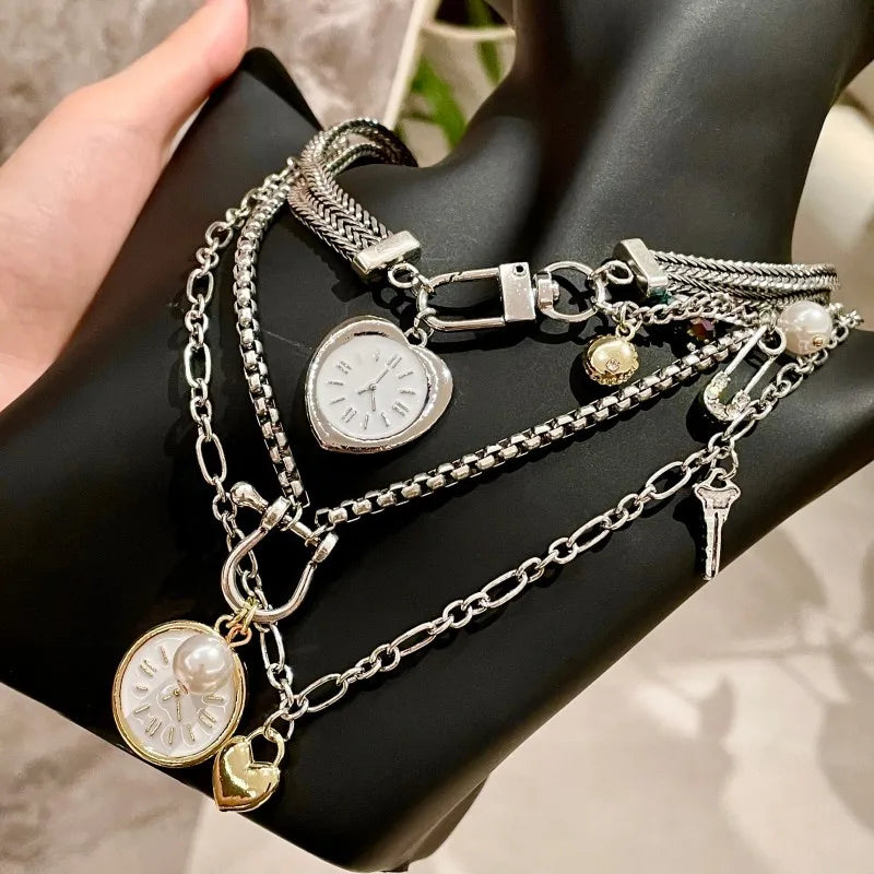 ♡ Three-Piece Layered Heart Necklace Set