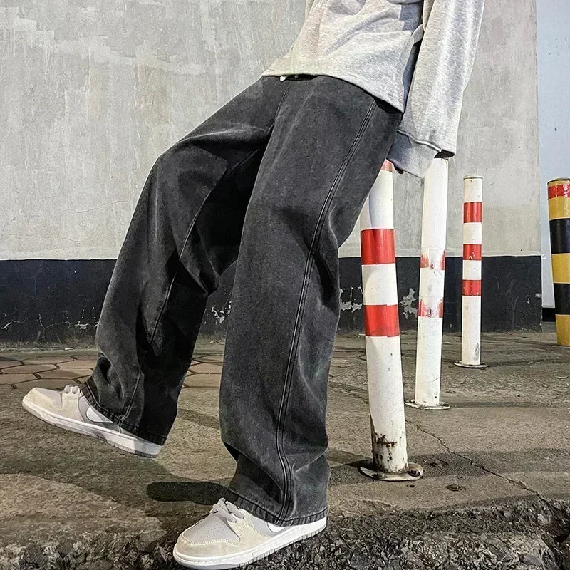〆 Men's Loose Wide-Leg Jeans