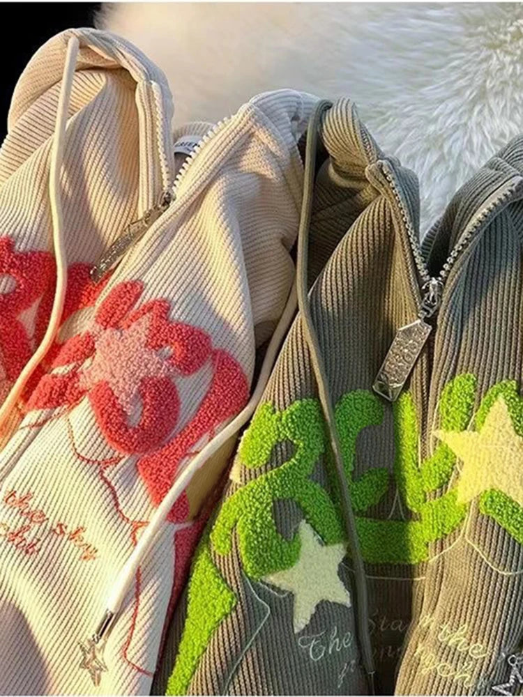 ✦ Embroidered Zip-Up Hoodie