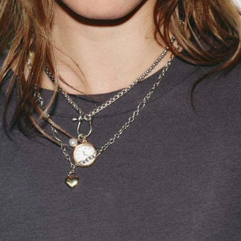 ♡ Three-Piece Layered Heart Necklace Set