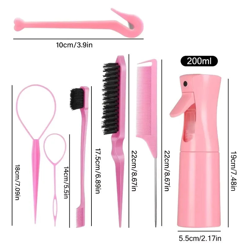 💇‍♀️ 7-Piece Purple Hair Styling & Braiding Tool Set