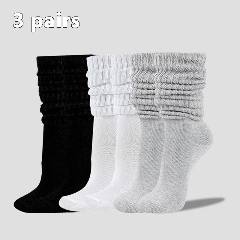 🧦 3-Pair Mid-Calf Cotton Socks