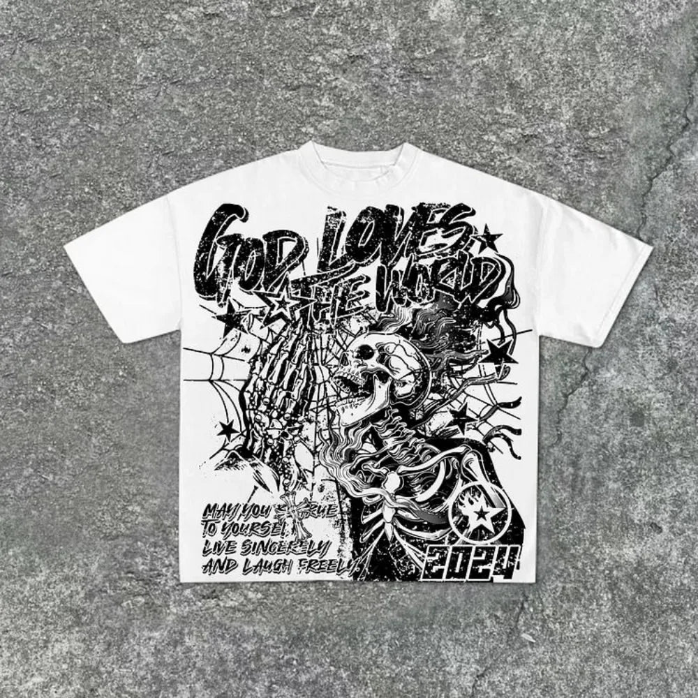 ☠ Men's Skull-Print Summer Tee