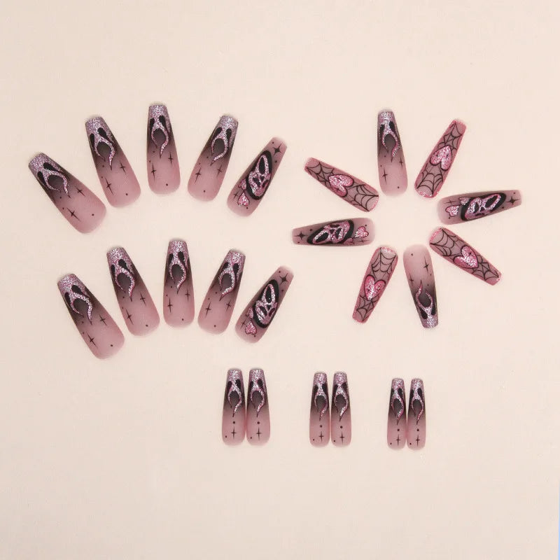 ♡ Glitter & Gothic Press-On Nails · 24 Pieces