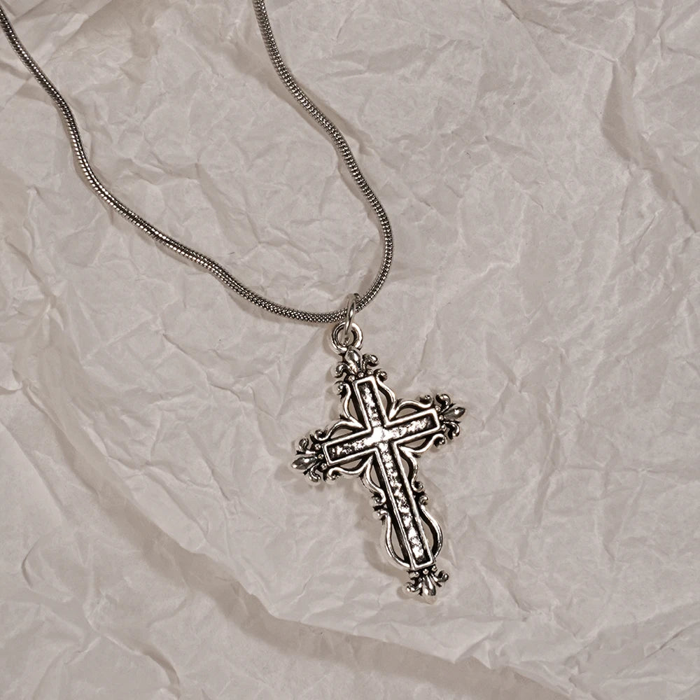 ✝ Rhinestone Cross Pendant Necklace