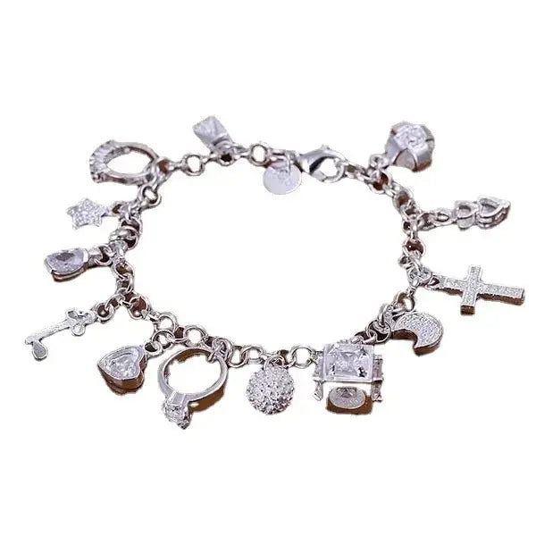 ✨ Silver-Tone 13-Charm Bracelet