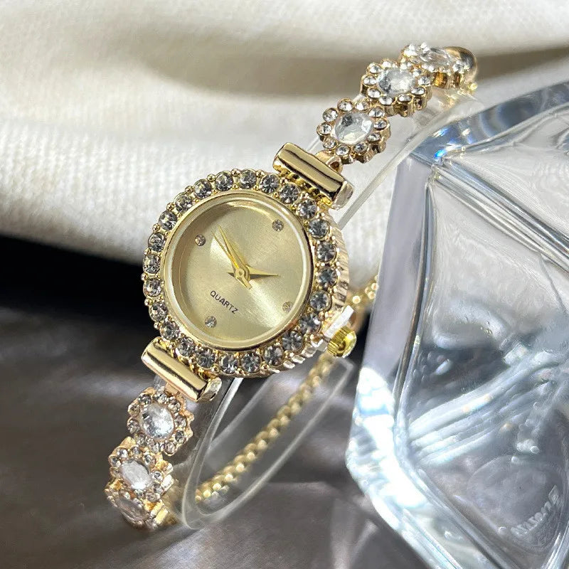 ✧ Rhinestone Flower Bracelet Watch