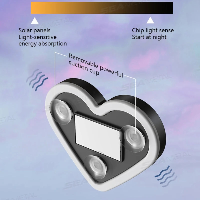☀ Heart-Shaped Solar LED Car Light