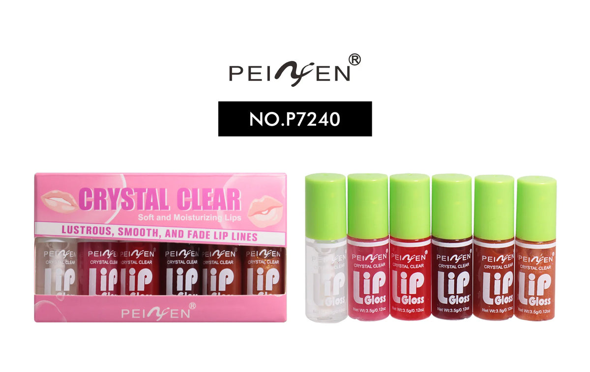 💄 6-Piece Glass Mirror Lip Gloss Set