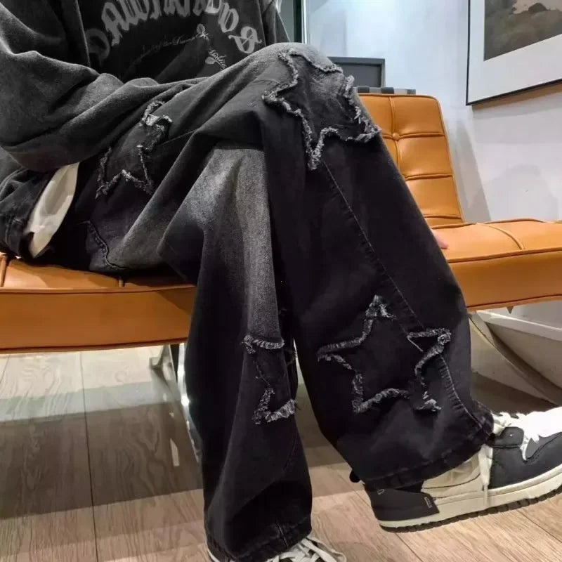☆ Star-Embroidered Men's Jeans
