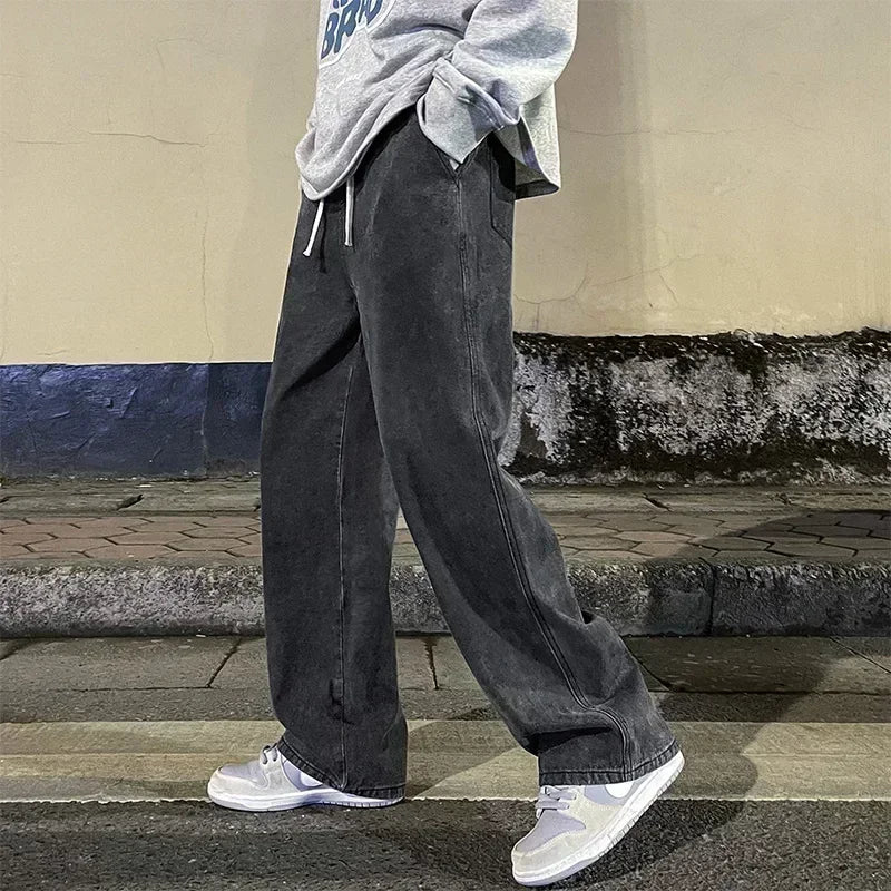 〆 Men's Loose Wide-Leg Jeans