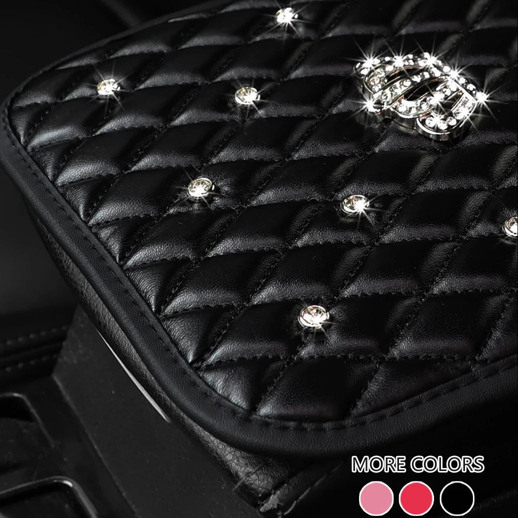 👑 Rhinestone Crown Car Armrest Pad