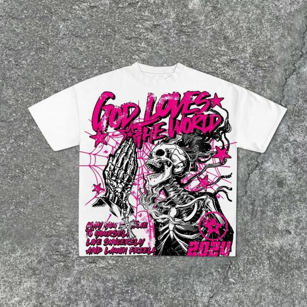 ☠ Men's Skull-Print Summer Tee