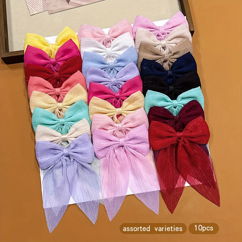 🎀 10-Piece Bow Hair Clip Set